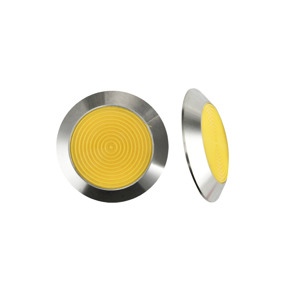 Тактильные индикаторные шпильки из нержавеющей стали с желто-черной вставкой из полиуретана RY-DS156